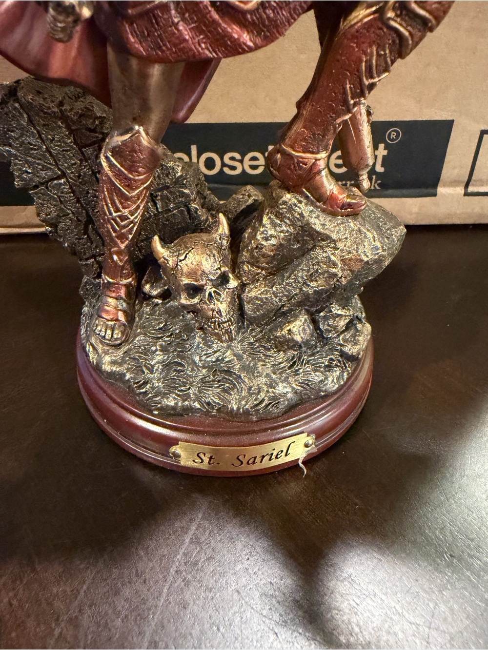 The Bradford Exchange Bronze and Red St. Sariel Angel Figurine - Picture 2 of 5